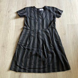 Eloise Handwoven Cotton Dress - Black and white stripe - NEW